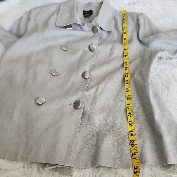 Spiegel Jacket 100% Linen Womens sz 10 Khaki Military Short Jacket Beige Blazer - Picture 10 of 14